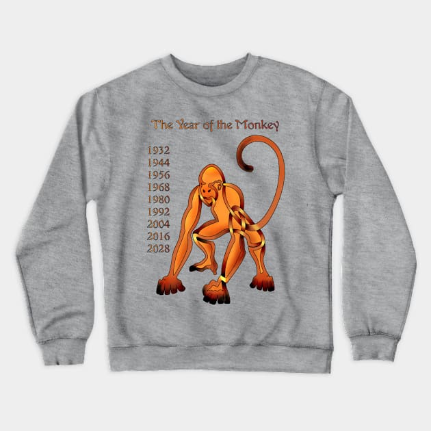 Chinese Monkey Crewneck Sweatshirt by KnotYourWorld4